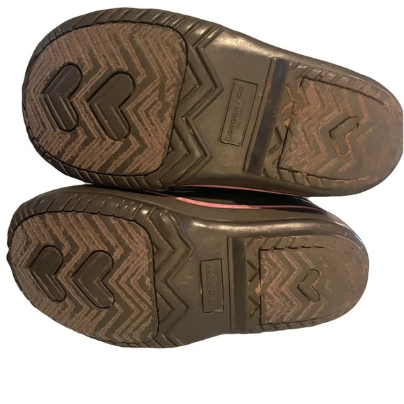 London Fog winter boots girls gray with/pink trim with faux fur lining size 12 - Picture 2 of 7